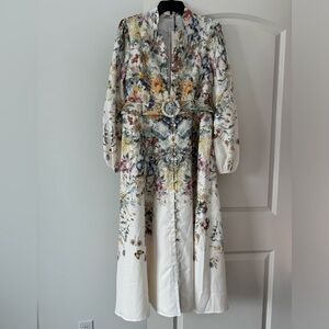 Commense Multicolor Floral Long Sleeve Dress NWT